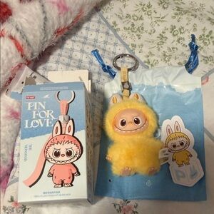 Labubu pin for love authentic Furry Keychain with Cute Character